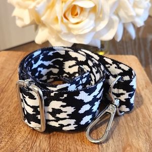 Adjustable Black & White Cheetah Bag Strap